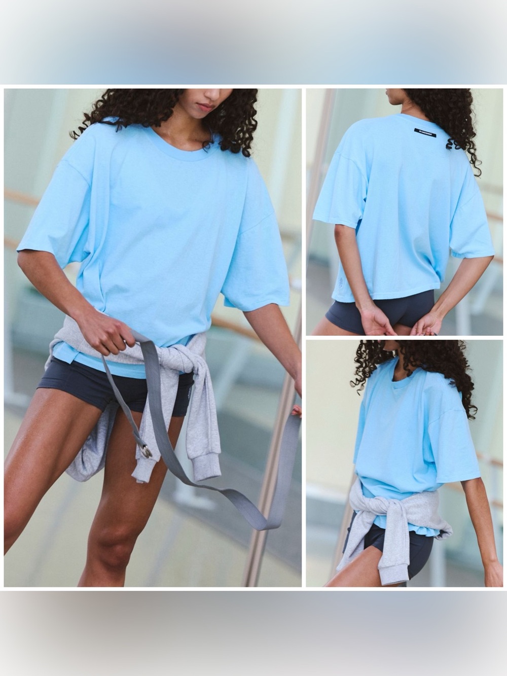 NWOT Free People FP Movement Tackle Tee - Bright Blue - Large
